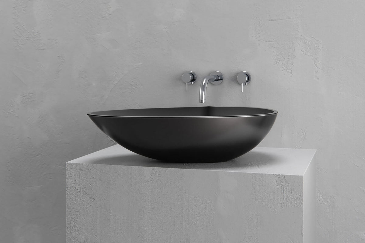 Egg-Shaped Concrete Vessel Sink