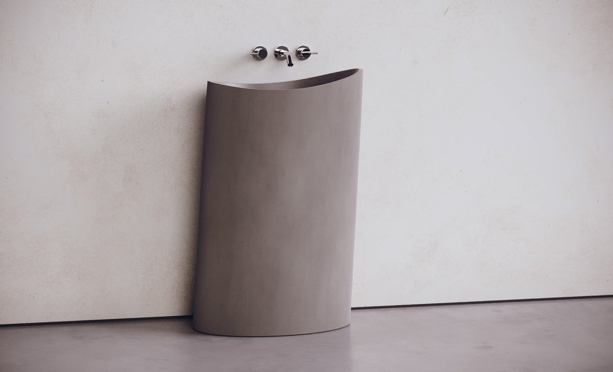Oval Concrete Pedestal Sink – Studio Collection