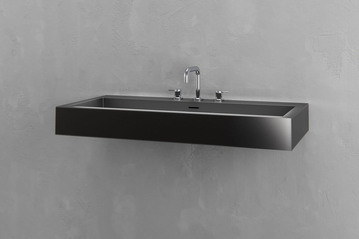 Wall-Mounted Rectangular Concrete Sink